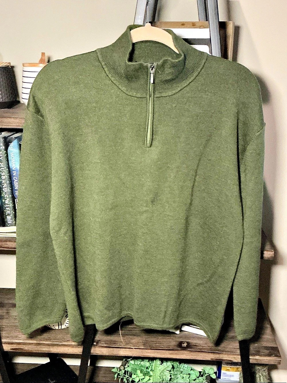Patagonia Merino Wool Quarter-Zip in Green Size L